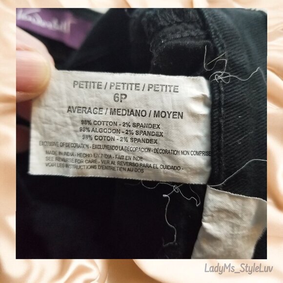 Gloria Vanderbilt "Amanda" Black Denim Stretch Jeans Like New 6P Petite - Picture 4 of 6